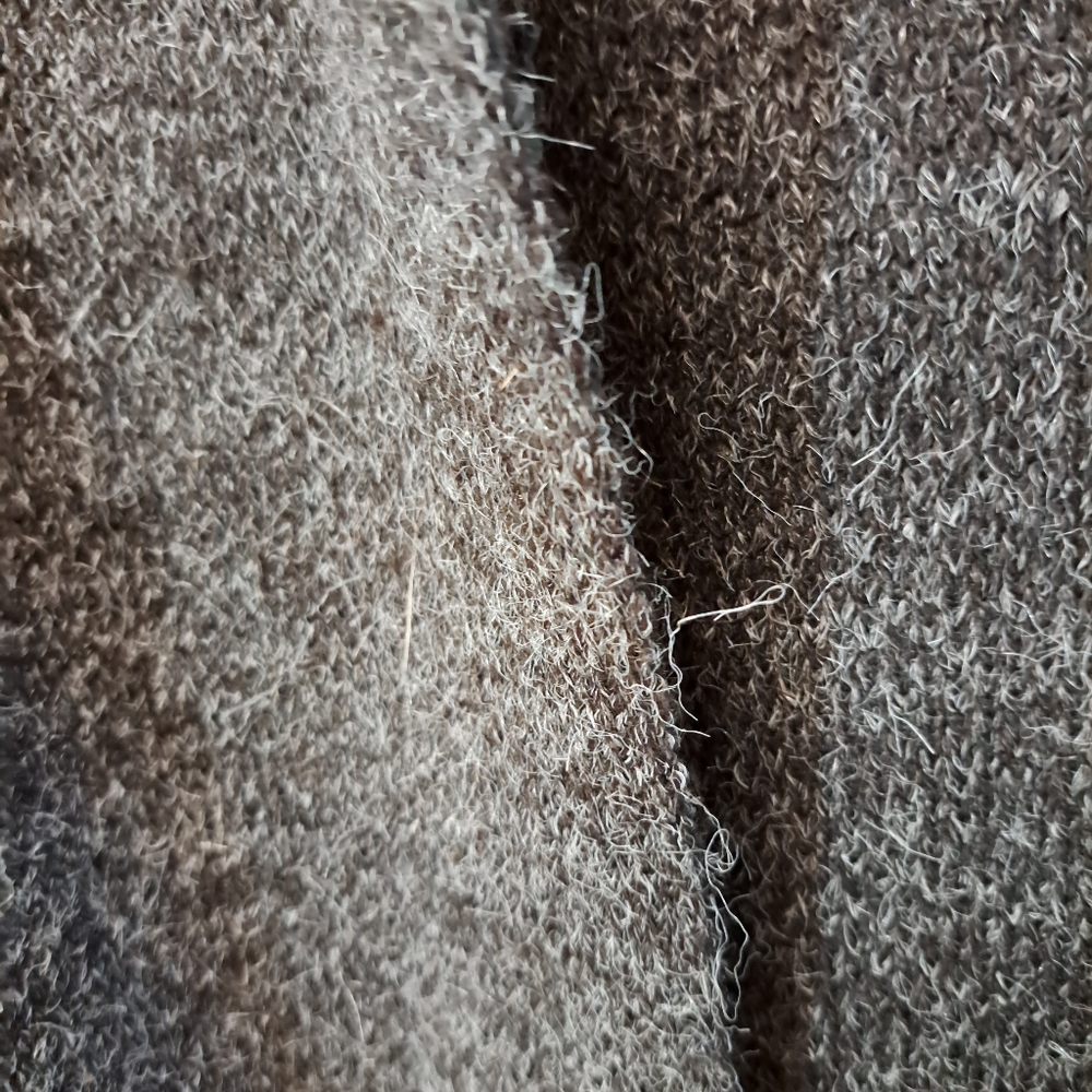 Womens Hoodie Sweater Coat Cardigan Gray Mohair Look - Picture 6 of 7